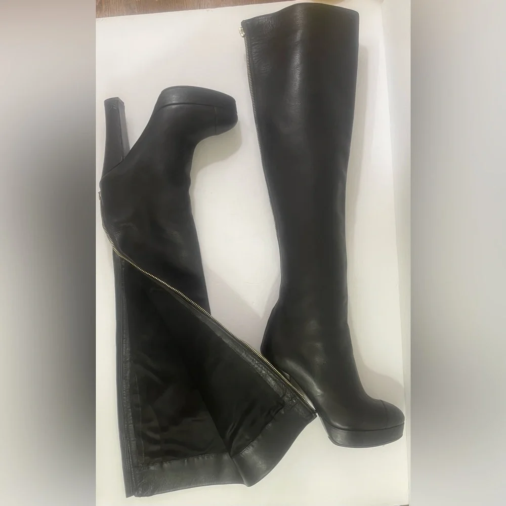 Chanel Cap Toe Over the Knee Platform Boots - Picture 6 of 16